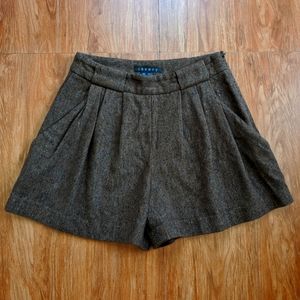 Theory Wool Pleated Shorts